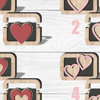 Intra απο ξύλο plywood  Χρώμα wenge 3mm-4mm πάχος - Πακέτο θήκης δωροκάρτας Valentines Δίασταση 20x20 cm INTRAFABR-86666957 - Image 3