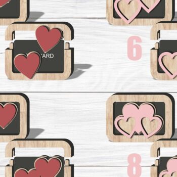 Intra απο ξύλο plywood  Χρώμα wenge 3mm-4mm πάχος - Πακέτο θήκης δωροκάρτας Valentines Δίασταση 20x20 cm INTRAFABR-86666957 - Image 4