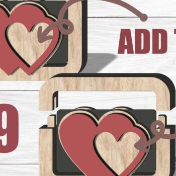 Intra απο ξύλο plywood  Χρώμα wenge 3mm-4mm πάχος - Πακέτο θήκης δωροκάρτας Valentines Δίασταση 20x20 cm INTRAFABR-86666957 - Image 5