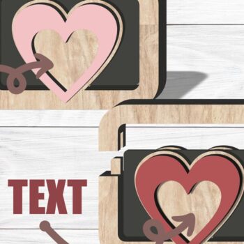 Intra απο ξύλο plywood  Χρώμα wenge 3mm-4mm πάχος - Κάτοχος δωροκάρτας Heart , Valentines D Δίασταση 20x20 cm INTRAFABR-77145555 - Image 2