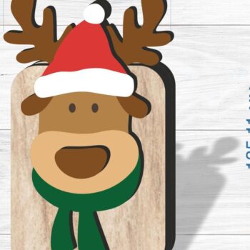 Intra απο ξύλο plywood  Χρώμα wenge 3mm-4mm πάχος - Θήκη δωροκάρτας Reindeer , Δίασταση 15x15 cm INTRAFABR-107375871 - Image 4