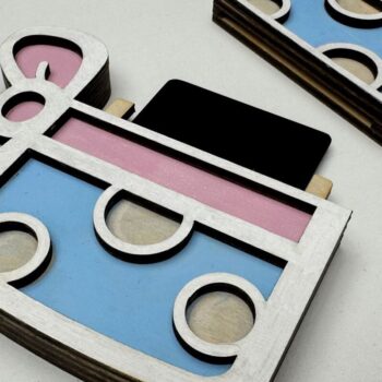 Intra απο ξύλο plywood  Χρώμα wenge 3mm-4mm πάχος - Κάτοχος δωροκάρτας κοπής με λέιζερ Δίασταση 20x20 cm INTRAFABR-27485629 - Image 5