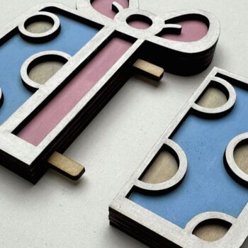 Intra απο ξύλο plywood  Χρώμα wenge 3mm-4mm πάχος - Κάτοχος δωροκάρτας κοπής με λέιζερ Δίασταση 20x20 cm INTRAFABR-27485629 - Image 6