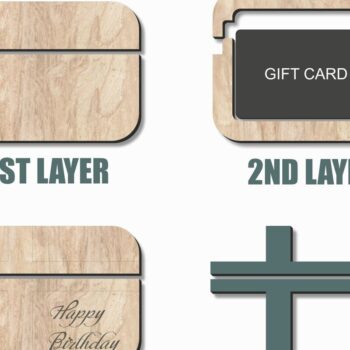 Intra απο ξύλο plywood  Χρώμα wenge 3mm-4mm πάχος - Κάτοχος δωροκάρτας , κοπής με λέιζερ Δίασταση 20x20 cm INTRAFABR-46756821 - Image 3