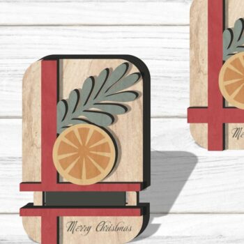 Intra απο ξύλο plywood Χρώμα wenge 3mm-4mm πάχος - Κάτοχος δωροκάρτας , Καλά Χριστούγεννα Δίασταση 15x15 cm INTRAFABR-103064458 - Image 1