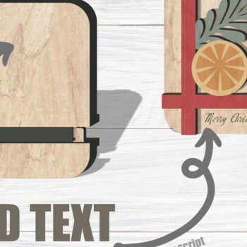 Intra απο ξύλο plywood Χρώμα wenge 3mm-4mm πάχος - Κάτοχος δωροκάρτας , Καλά Χριστούγεννα Δίασταση 15x15 cm INTRAFABR-103064458 - Image 2