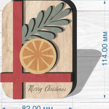 Intra απο ξύλο plywood Χρώμα wenge 3mm-4mm πάχος - Κάτοχος δωροκάρτας , Καλά Χριστούγεννα Δίασταση 15x15 cm INTRAFABR-103064458 - Image 3