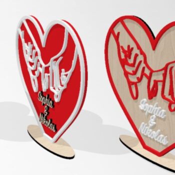 Intra απο ξύλο plywood  Χρώμα wenge 3mm-4mm πάχος - Δωροκάρτα για την ημέρα του Αγίου Βαλεντίνου Δίασταση 20x20 cm INTRAFABR-104774981 - Image 3