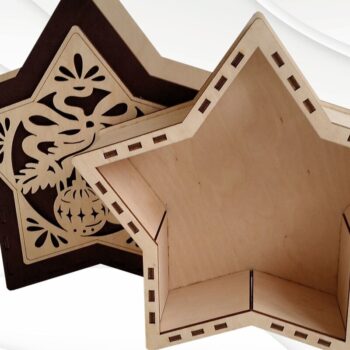 Intra απο ξύλο plywood  Χρώμα wenge 3mm-4mm πάχος - Μοτίβο χριστουγεννιάτικου κουτιού δώρου για Δίασταση 209x219 cm INTRAFABR-117346312 - Image 5