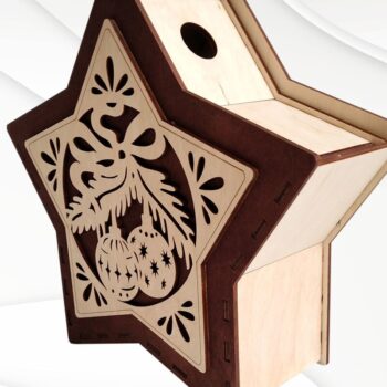 Intra απο ξύλο plywood  Χρώμα wenge 3mm-4mm πάχος - Μοτίβο χριστουγεννιάτικου κουτιού δώρου για Δίασταση 209x219 cm INTRAFABR-117346312 - Image 6