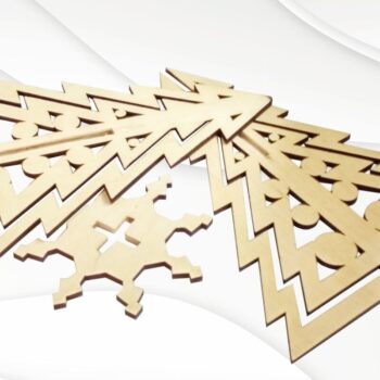 Intra απο ξύλο plywood  Χρώμα wenge 3mm-4mm πάχος - Δώρο Χριστουγεννιάτικο δέντρο, με λέιζερ. Δίασταση 165x123 cm INTRAFABR-118881433 - Image 2