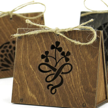 Intra απο ξύλο plywood  Χρώμα wenge 3mm-4mm πάχος - Δώρο, Κουτί πιστωτικής κάρτας. 7 Σχέδια Δίασταση 37x2 cm INTRAFABR-118881401 - Image 2