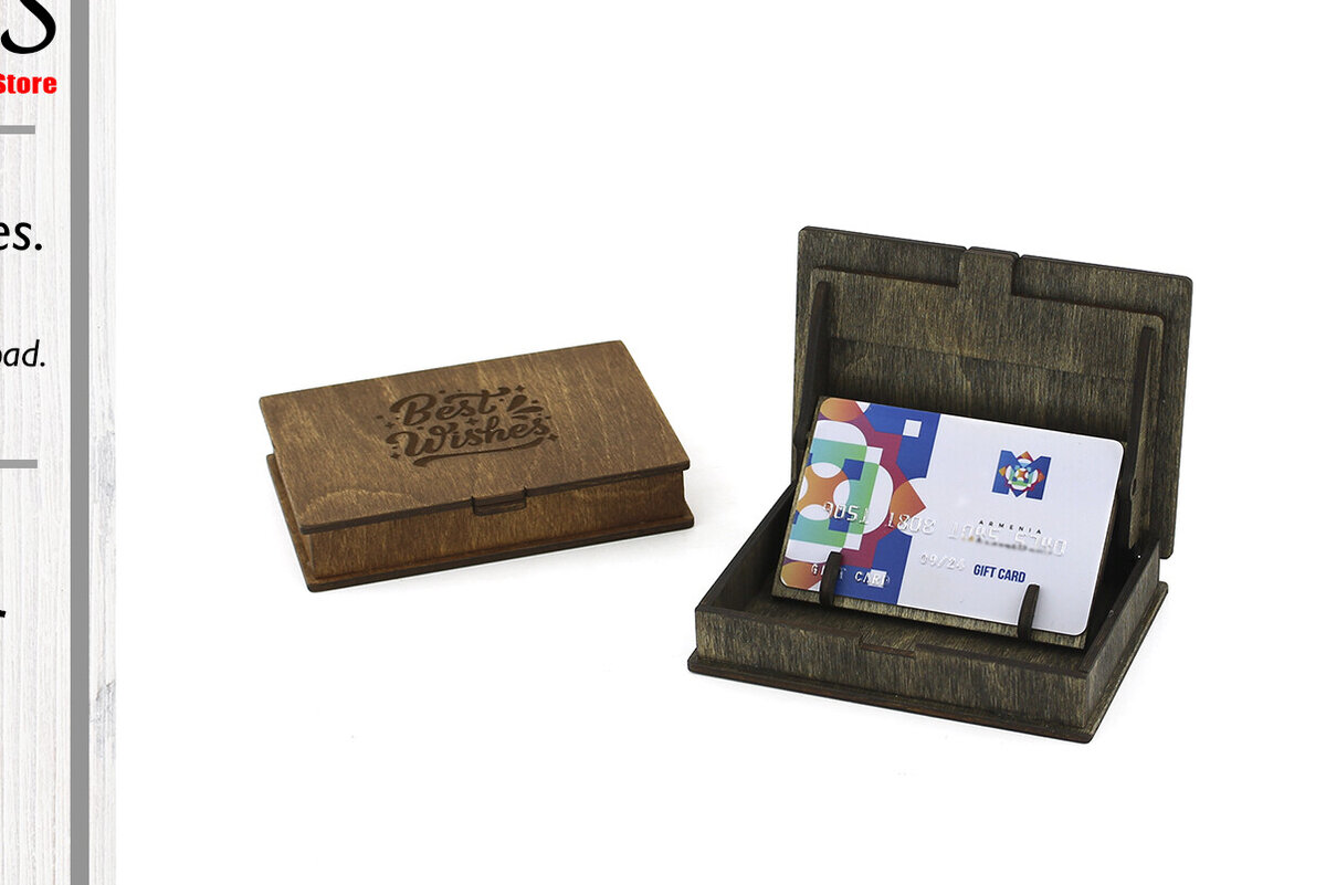 Intra απο ξύλο plywood  Χρώμα wenge 3mm-4mm πάχος - Δώρο, Κουτί πιστωτικής κάρτας. κοπής με λέιζερ Δίασταση 37x2 cm INTRAFABR-118881481