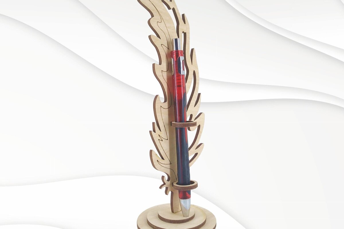 Intra απο ξύλο plywood  Χρώμα wenge 3mm-4mm πάχος - Θήκη δώρου για στυλό, σιλουέτα με πούπουλα. Δίασταση 178x71 cm INTRAFABR-118881532