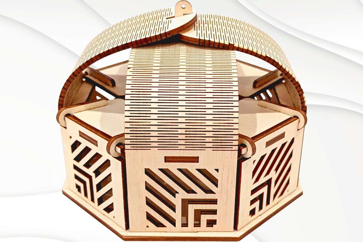 Intra απο ξύλο plywood  Χρώμα wenge 3mm-4mm πάχος - Κουτί κοσμημάτων δώρου, με λέιζερ Δίασταση 133x133 cm INTRAFABR-118881472