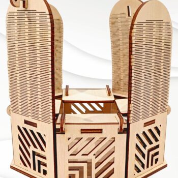 Intra απο ξύλο plywood  Χρώμα wenge 3mm-4mm πάχος - Κουτί κοσμημάτων δώρου, με λέιζερ Δίασταση 133x133 cm INTRAFABR-118881472 - Image 4