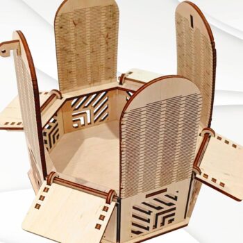 Intra απο ξύλο plywood  Χρώμα wenge 3mm-4mm πάχος - Κουτί κοσμημάτων δώρου, με λέιζερ Δίασταση 133x133 cm INTRAFABR-118881472 - Image 5