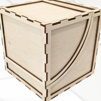 Intra απο ξύλο plywood  Χρώμα wenge 3mm-4mm πάχος - Κόψιμο με λέιζερ σχεδίαση θήκης κοσμηματοθήκης δώρου Δίασταση 127x127 cm INTRAFABR-122556637 - Image 1