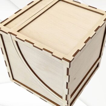 Intra απο ξύλο plywood  Χρώμα wenge 3mm-4mm πάχος - Κόψιμο με λέιζερ σχεδίαση θήκης κοσμηματοθήκης δώρου Δίασταση 127x127 cm INTRAFABR-122556637 - Image 3