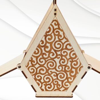 Intra απο ξύλο plywood  Χρώμα wenge 3mm-4mm πάχος - Δώρο Jewelry Box House, Design Δίασταση 126x87 cm INTRAFABR-122556724 - Image 2