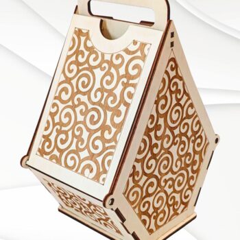 Intra απο ξύλο plywood  Χρώμα wenge 3mm-4mm πάχος - Δώρο Jewelry Box House, Design Δίασταση 126x87 cm INTRAFABR-122556724 - Image 3