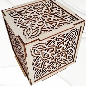 Intra απο ξύλο plywood  Χρώμα wenge 3mm-4mm πάχος - Δώρο Jewelry Box Dxf Files for Laser Δίασταση 141x147 cm INTRAFABR-101050351 - Image 2