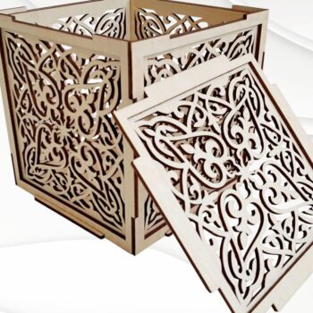 Intra απο ξύλο plywood  Χρώμα wenge 3mm-4mm πάχος - Δώρο Jewelry Box Dxf Files for Laser Δίασταση 141x147 cm INTRAFABR-101050351 - Image 3