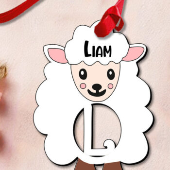 Intra απο ξύλο plywood  Χρώμα wenge 3mm-4mm πάχος - Επιστολή δώρου L Πρόβατο πασχαλινό στολίδι Αρνί Δίασταση 6x6 cm INTRAFABR-122522263 - Image 2