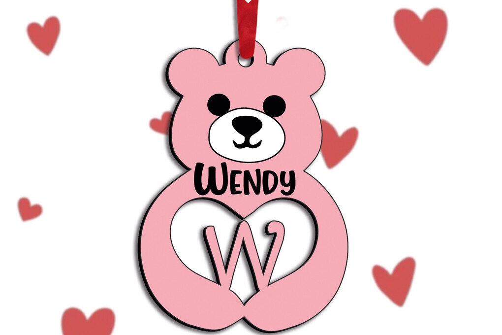 Intra απο ξύλο plywood  Χρώμα wenge 3mm-4mm πάχος - Γράμμα δώρου W Alphabet Ημέρα του Αγίου Βαλεντίνου Δίασταση 20x20 cm INTRAFABR-105497434