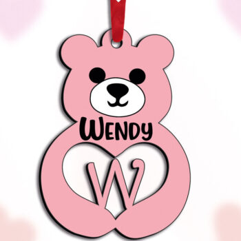 Intra απο ξύλο plywood  Χρώμα wenge 3mm-4mm πάχος - Γράμμα δώρου W Alphabet Ημέρα του Αγίου Βαλεντίνου Δίασταση 20x20 cm INTRAFABR-105497434 - Image 3