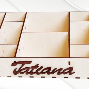 Intra απο ξύλο plywood  Χρώμα wenge 3mm-4mm πάχος - Κουτί μακιγιάζ δώρου, μοτίβο κοπής με λέιζερ. Δίασταση 90x300 cm INTRAFABR-122723550 - Image 3