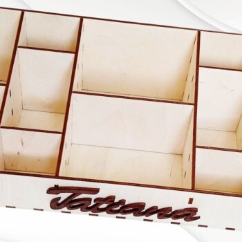 Intra απο ξύλο plywood  Χρώμα wenge 3mm-4mm πάχος - Κουτί μακιγιάζ δώρου, μοτίβο κοπής με λέιζερ. Δίασταση 90x300 cm INTRAFABR-122723550 - Image 6