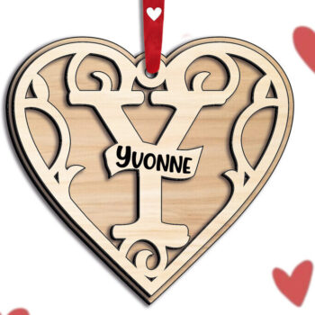 Intra απο ξύλο plywood  Χρώμα wenge 3mm-4mm πάχος - Δώρο Letter Y Laser για την Ημέρα του Αγίου Βαλεντίνου Δίασταση 20x20 cm INTRAFABR-122250939 - Image 1