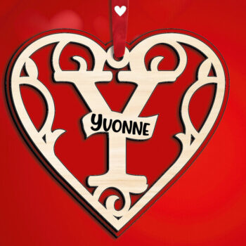 Intra απο ξύλο plywood  Χρώμα wenge 3mm-4mm πάχος - Δώρο Letter Y Laser για την Ημέρα του Αγίου Βαλεντίνου Δίασταση 20x20 cm INTRAFABR-122250939 - Image 3