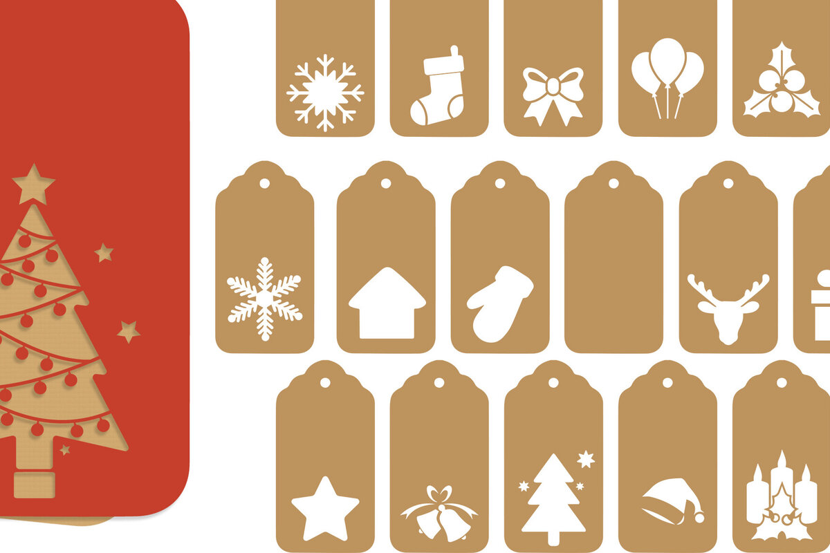 Intra απο ξύλο plywood  Χρώμα wenge 3mm-4mm πάχος - Ετικέτες δώρου , Πακέτο Χριστουγεννιάτικων ετικετών Δίασταση 15x15 cm INTRAFABR-122251085