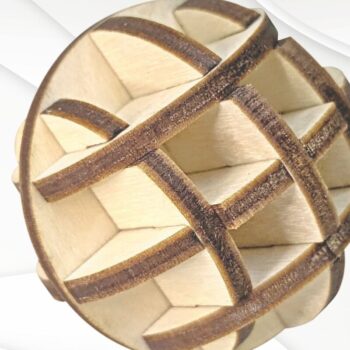 Intra απο ξύλο plywood  Χρώμα wenge 3mm-4mm πάχος - με λέιζερ μπάλα παιχνιδιών δώρου Δίασταση 42x42 cm INTRAFABR-29664783 - Image 2