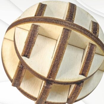 Intra απο ξύλο plywood  Χρώμα wenge 3mm-4mm πάχος - με λέιζερ μπάλα παιχνιδιών δώρου Δίασταση 42x42 cm INTRAFABR-29664783 - Image 4