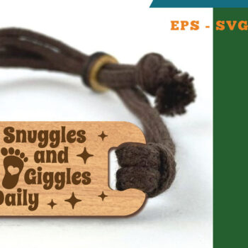 Intra απο ξύλο plywood  Χρώμα wenge 3mm-4mm πάχος - Βραχιόλι Giggles Daily Δίασταση 4x4 cm INTRAFABR-26003408 - Image 1