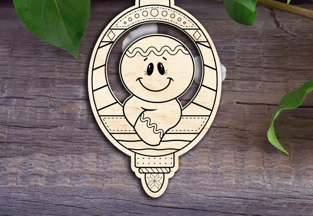 Intra απο ξύλο plywood  Χρώμα wenge 3mm-4mm πάχος - Χριστουγεννιάτικο στολίδι με τζίντζερ Δίασταση 6x6 cm INTRAFABR-123644723