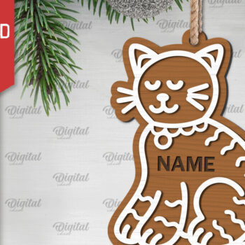 Intra απο ξύλο plywood  Χρώμα wenge 3mm-4mm πάχος - Gingerbread Cat . Οικογένεια μελόψωμο Δίασταση 30x20 cm INTRAFABR-112471641 - Image 1