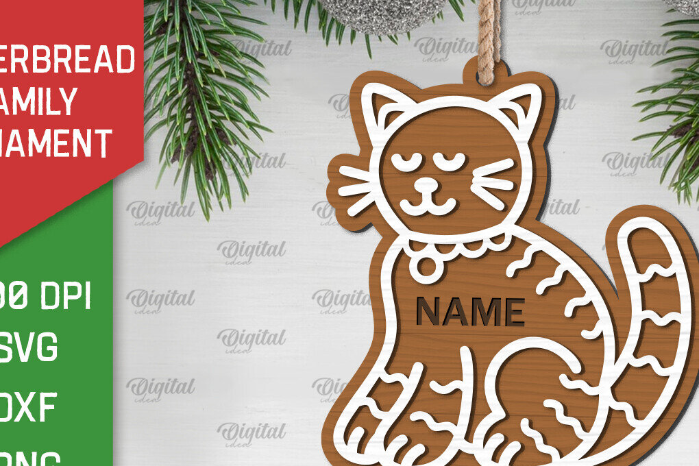 Intra απο ξύλο plywood  Χρώμα wenge 3mm-4mm πάχος - Gingerbread Cat . Οικογένεια μελόψωμο Δίασταση 30x20 cm INTRAFABR-112471641