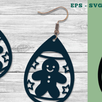 Intra απο ξύλο plywood Χρώμα wenge 3mm-4mm πάχος - Σκουλαρίκια με μελόψωμο σχέδιο Δίασταση 3x3 cm INTRAFABR-82325470 - Image 1