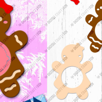 Intra απο ξύλο plywood  Χρώμα wenge 3mm-4mm πάχος - Gingerbread Girl Candy Dome, τρισδιάστατο στολίδι Δίασταση 58x14 cm INTRAFABR-123582108 - Image 2