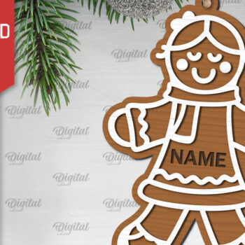 Intra απο ξύλο plywood  Χρώμα wenge 3mm-4mm πάχος - Gingerbread Girl . Οικογένεια μελόψωμο Δίασταση 30x20 cm INTRAFABR-25445973 - Image 1