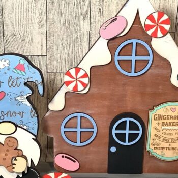 Intra απο ξύλο plywood  Χρώμα wenge 3mm-4mm πάχος - Gngerbread Gnome με House Laser Δίασταση 30x20 cm INTRAFABR-25445987 - Image 3