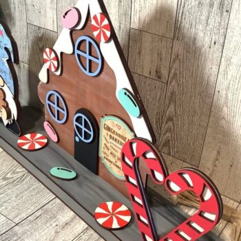 Intra απο ξύλο plywood  Χρώμα wenge 3mm-4mm πάχος - Gngerbread Gnome με House Laser Δίασταση 30x20 cm INTRAFABR-25445987 - Image 5