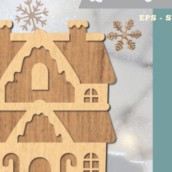 Intra απο ξύλο plywood Χρώμα wenge 3mm-4mm πάχος - Μελόψωμο Σπίτι 3D Διακόσμηση με λέιζερ Δίασταση 20x20 cm INTRAFABR-25445928 - Image 1