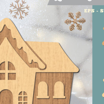 Intra απο ξύλο plywood  Χρώμα wenge 3mm-4mm πάχος - Μελόψωμο Σπίτι 3D Διακόσμηση με λέιζερ Δίασταση 20x20 cm INTRAFABR-107491352 - Image 1