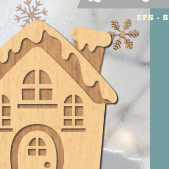 Intra απο ξύλο plywood Χρώμα wenge 3mm-4mm πάχος - Μελόψωμο Σπίτι 3D Διακόσμηση με λέιζερ Δίασταση 20x20 cm INTRAFABR-121492460 - Image 1