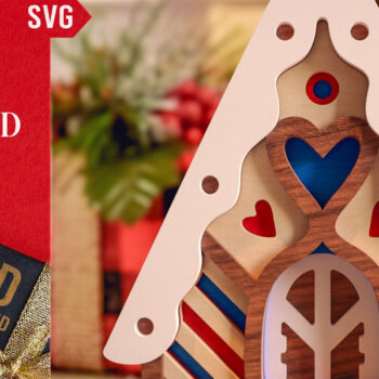 Intra απο ξύλο plywood  Χρώμα wenge 3mm-4mm πάχος - Gingerbread House 3D Layered Cut Δίασταση 20x25 cm INTRAFABR-121492463 - Image 1